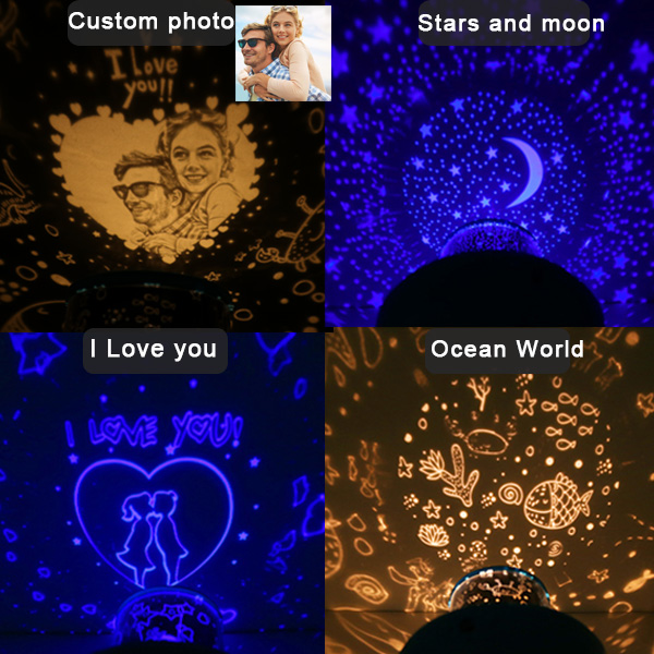 personalized photo led night light projector